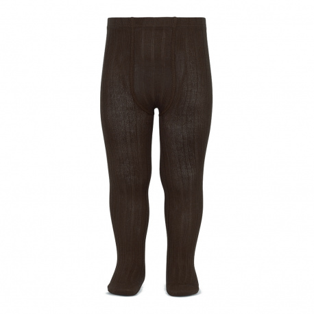 Collants basiques côtelées MARRON