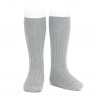 Basic rib knee high socks ALUMINIUM