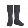 Basic rib knee high socks COAL