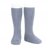 Basic rib knee high socks STEEL