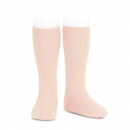 Basic rib knee high socks NUDE