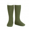 Basic rib knee high socks SEAWEED