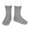 Basic rib short socks LIGHT GREY