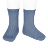 Basic rib short socks FRENCH BLUE