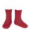 Basic rib short socks CHERRY