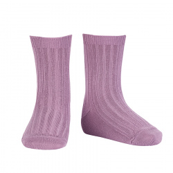 Basic rib short socks AMETHYST