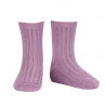 Chaussettes courtes côtelées basiques AMETHYSTE