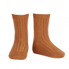 Basic rib short socks CINNAMON