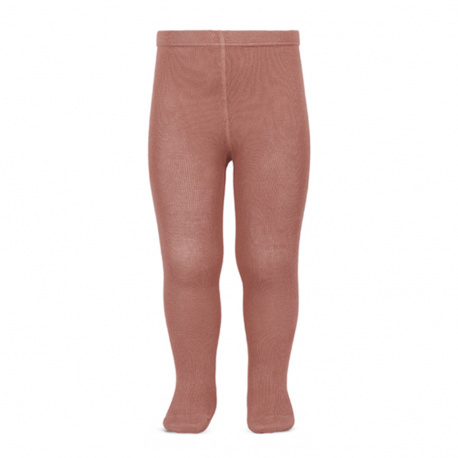 Plain stitch basic tights TERRACOTA