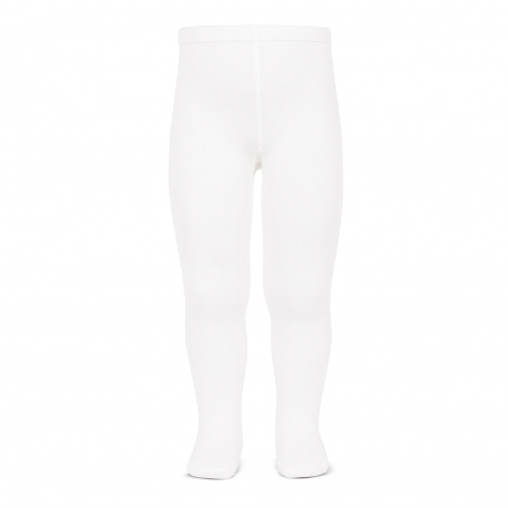 Plain stitch basic tights WHITE