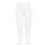 Plain stitch basic tights WHITE