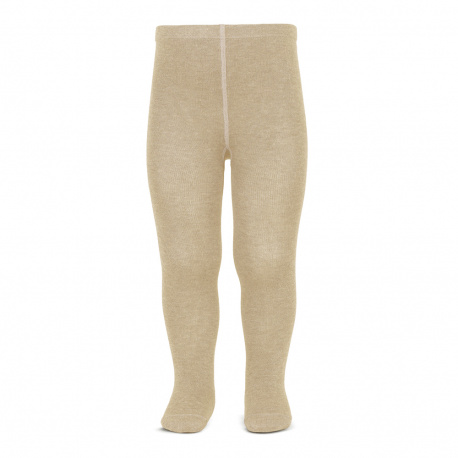 Plain stitch basic tights NOUGAT