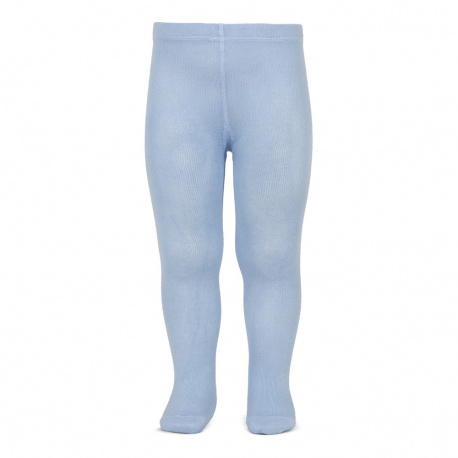 Plain stitch basic tights LIGHT BLUE