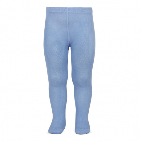 Plain stitch basic tights BLUISH