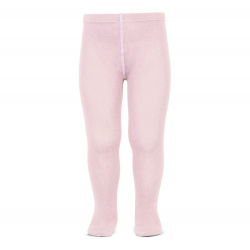 Plain stitch basic tights PINK