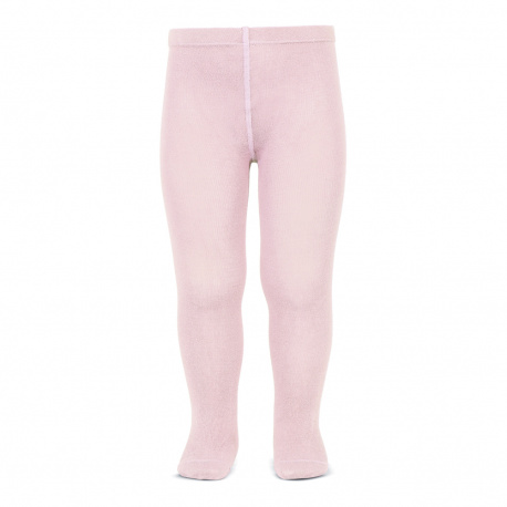 Plain stitch basic tights PINK