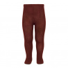 Plain stitch basic tights BURGUNDY