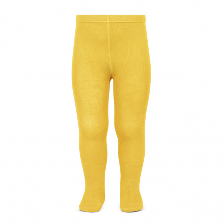 Plain stitch basic tights YELLOW