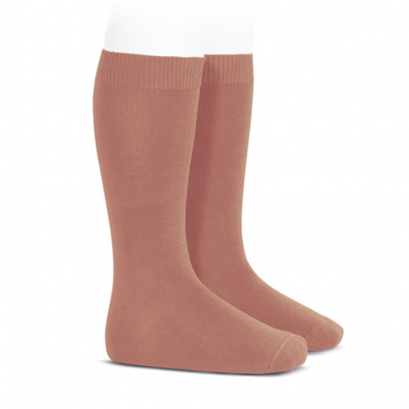 Chaussettes hautes basiques unies TERRACOTA