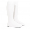Plain stitch basic knee high socks WHITE
