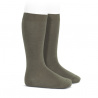 Plain stitch basic knee high socks MINK