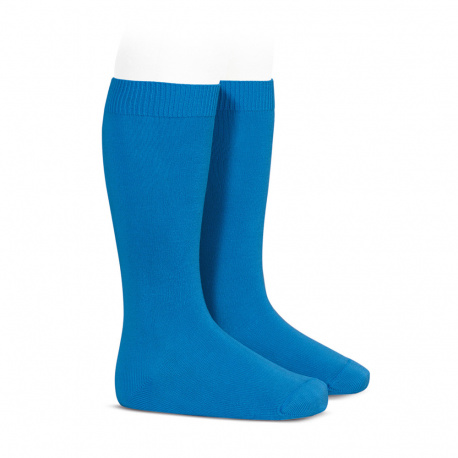 Chaussettes hautes basiques unies GROS BLEU