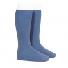 Chaussettes hautes basiques unies BLEU FRANCE