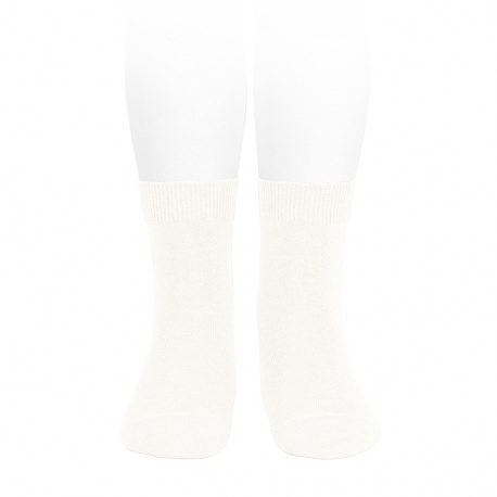 Plain stitch basic short socks CREAM