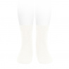 Plain stitch basic short socks CREAM