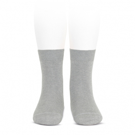 Chaussettes courtes unies basiques ALUMINIUM