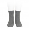 Chaussettes courtes unies basiques GRIS CLAIR