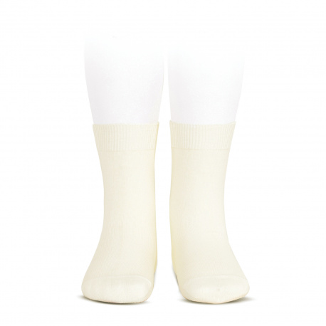 Chaussettes courtes unies basiques ECRU