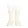 Plain stitch basic short socks BEIGE