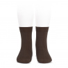 Chaussettes courtes unies basiques MARRON