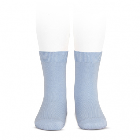 Chaussettes courtes unies basiques BLEU CLAIR