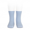 Chaussettes courtes unies basiques BLEU CLAIR