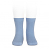 Plain stitch basic short socks BLUISH