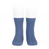 Chaussettes courtes unies basiques BLEU FRANCE