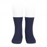 Chaussettes courtes unies basiques BLEU MARINE