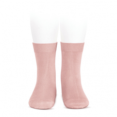 Chaussettes courtes unies basiques PALE ROSE