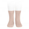 Chaussettes courtes unies basiques VIEUX ROSE