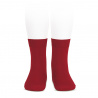 Plain stitch basic short socks CHERRY