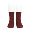 Plain stitch basic short socks BURGUNDY