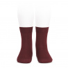 Plain stitch basic short socks GARNET