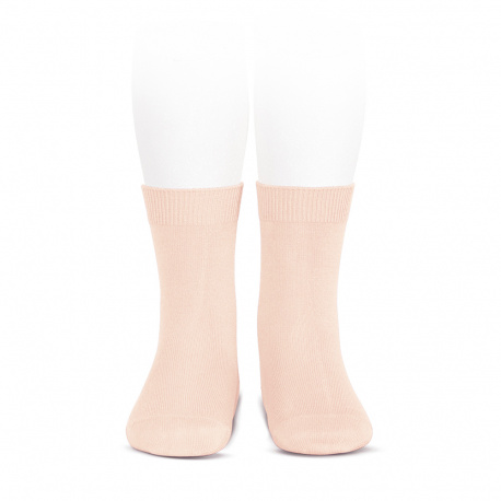 Chaussettes courtes unies basiques NUDE