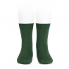 Plain stitch basic short socks BOTTLE GREEN