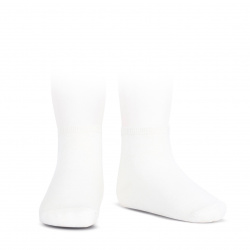 Elastic cotton ankle socks WHITE