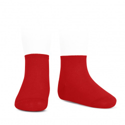 Elastic cotton ankle socks RED