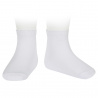Plain stitch short socks WHITE