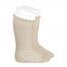 Chaussettes hautes coton ajouré filet LIN